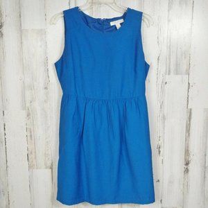 Forever 21 Women's Medium Dress Knee Length Sheath Solid Blue Sleeveless